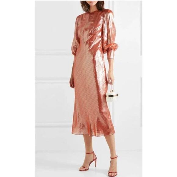 OLIVIA von HALLE Disney Sz M Medium Aureta Grace Metallic Dress NWT - Picture 1 of 12